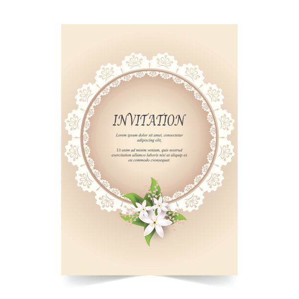 邀请卡，婚礼卡装饰和花卉花束图片下载