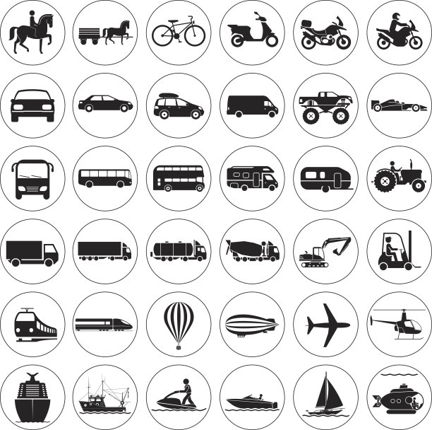 不同交通工具的标志图片下载