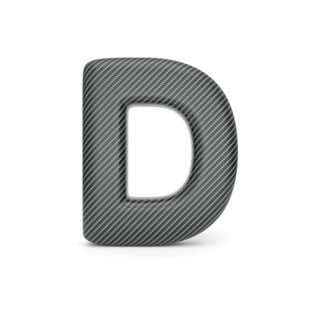 由碳纤维制成的字母表，字母D。图片下载
