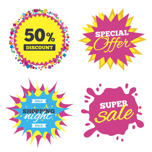 50%折扣标志图标。销售的象征。素材图片