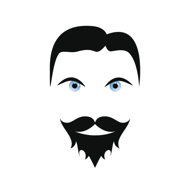向量抽象的人与胡子上的平面设计图片下载