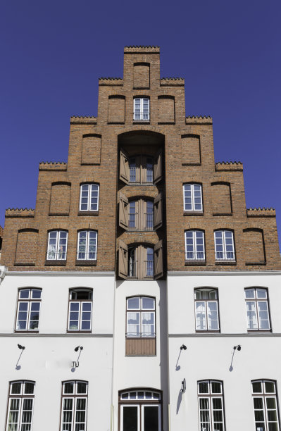 德国吕贝克的传统住宅立面图片下载