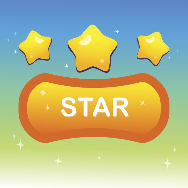 可爱的星星在形状文本框和闪烁的星星与彩色的夜阴影插图和蓝色绿色梯度背景图片下载