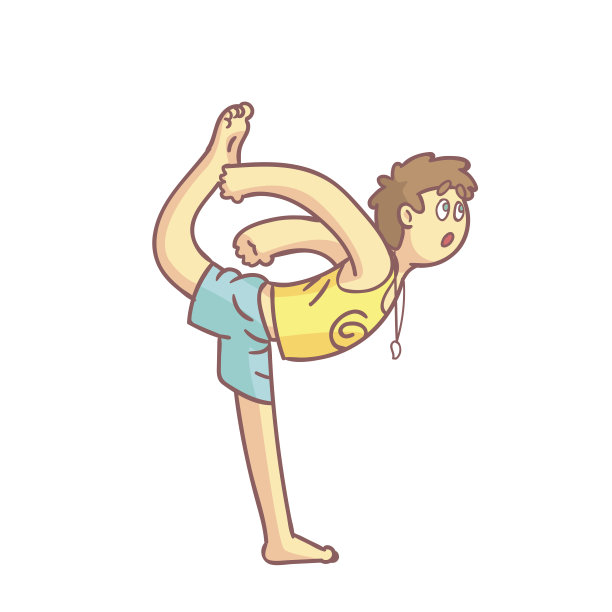 男人在平衡站立瑜伽姿势图片下载