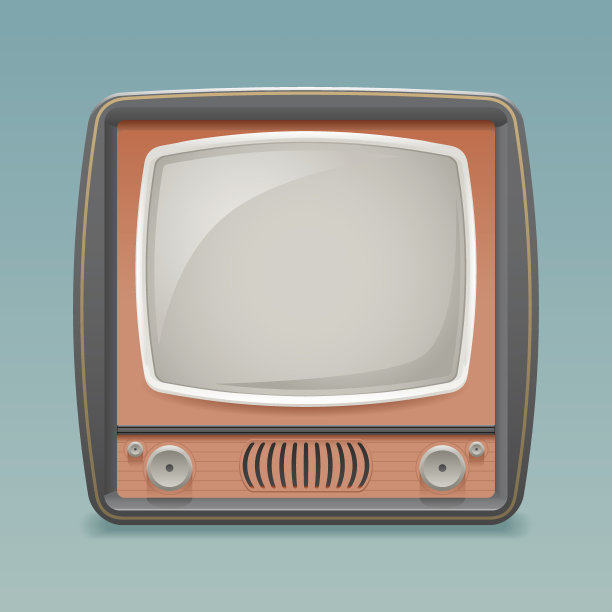 复古复古的老电视占位符框架图标逼真的3d平面设计模板矢量插图素材图片
