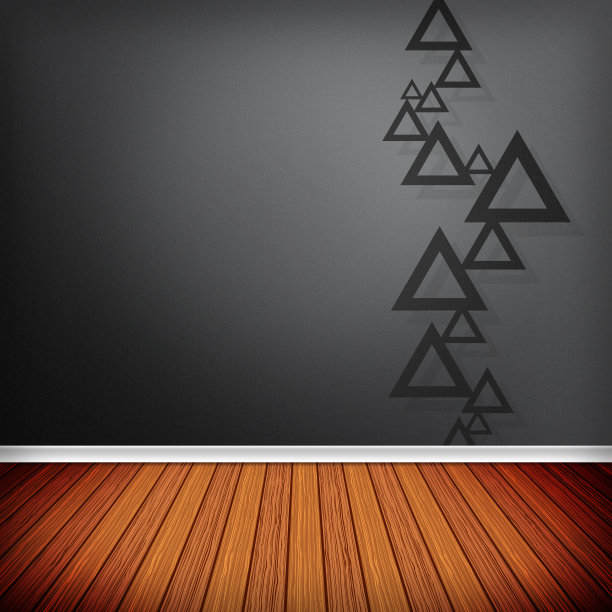 空房间，室内贴着墙纸。图片下载