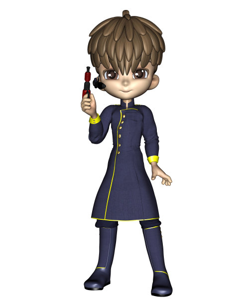 可爱的卡通男星舰军官图片下载