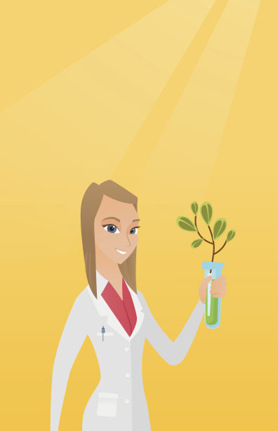 科学家与试管向量插图图片下载