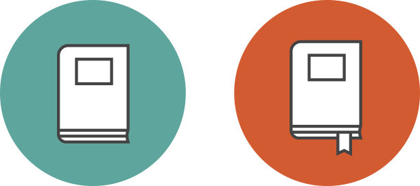 一套书图标在平面设计风格eps10图片下载