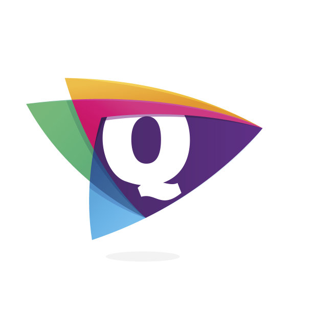 字母Q在三角形相交图标。图片下载