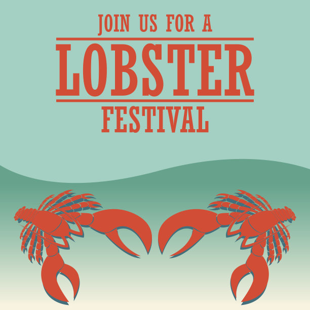 龙虾节龙虾海报。矢量图图片下载