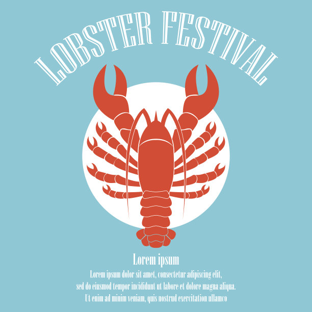 龙虾节龙虾海报。矢量图图片下载