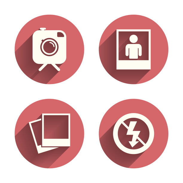 照片的相机图标。无闪光灯标志图片下载