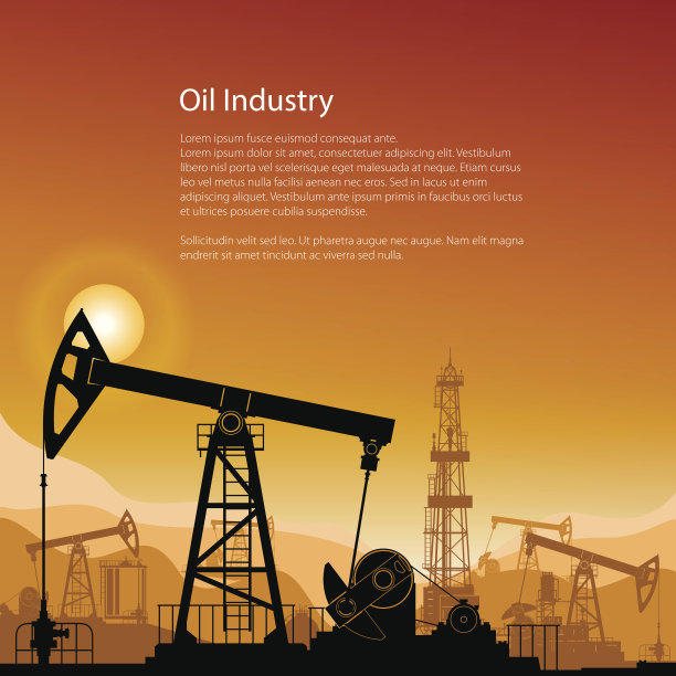 剪影泵杰克在日落和文本图片下载