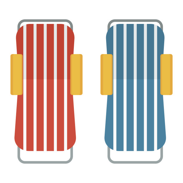 两间沙滩躺椅休息室图片下载