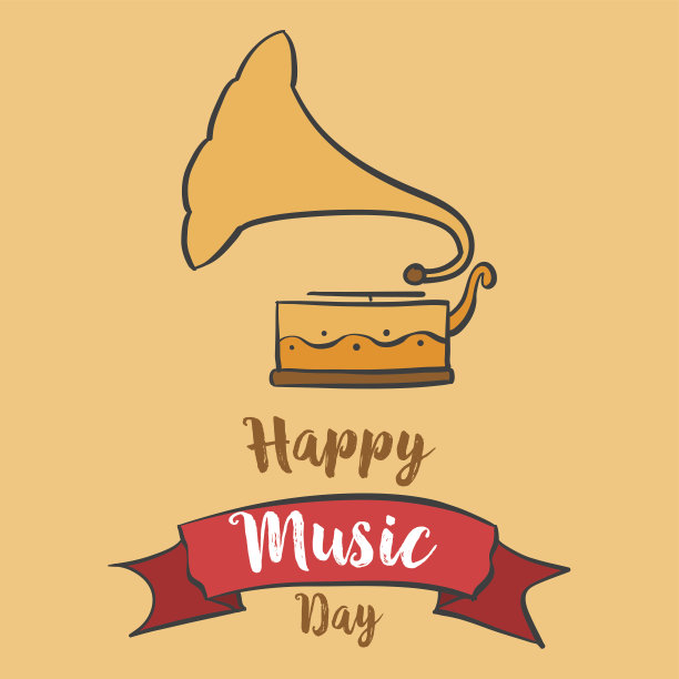 快乐音乐日贺卡矢量艺术收藏图片下载