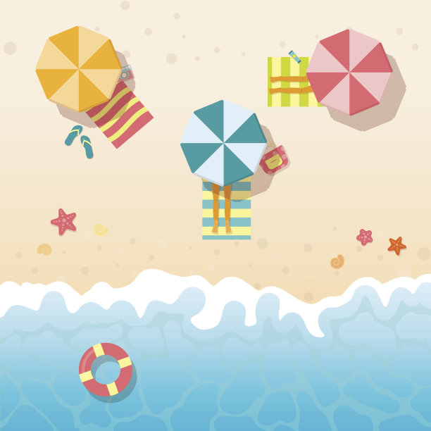 沙滩矢量图素材ID：165432760