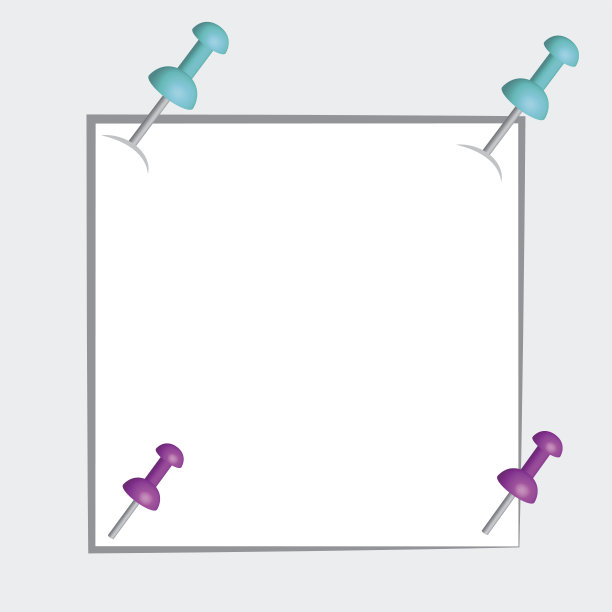 纸张的颜色3D针孤立在灰色背景。矢量图图片下载
