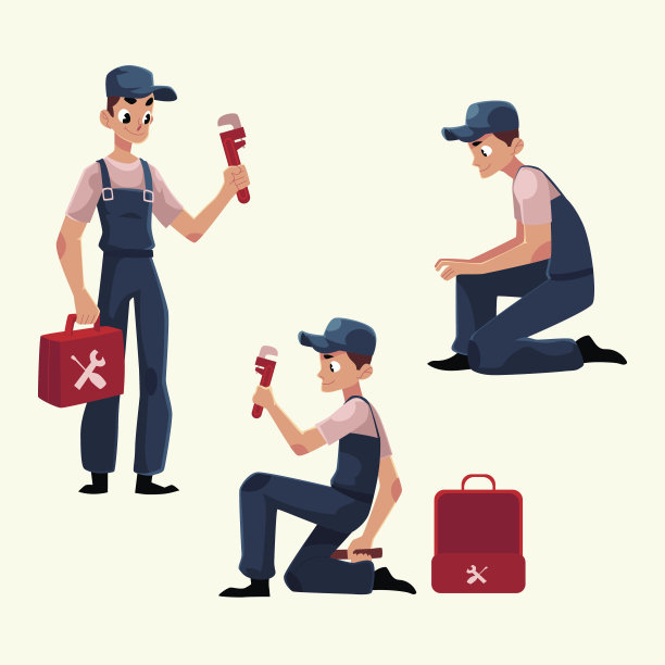 水管专家在工作，修理下水道，水槽，洗衣机图片下载