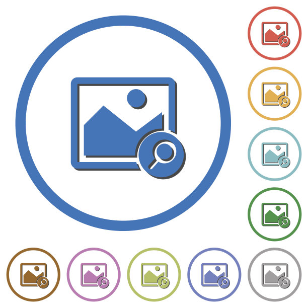 缩放图像图标的阴影和轮廓图片下载