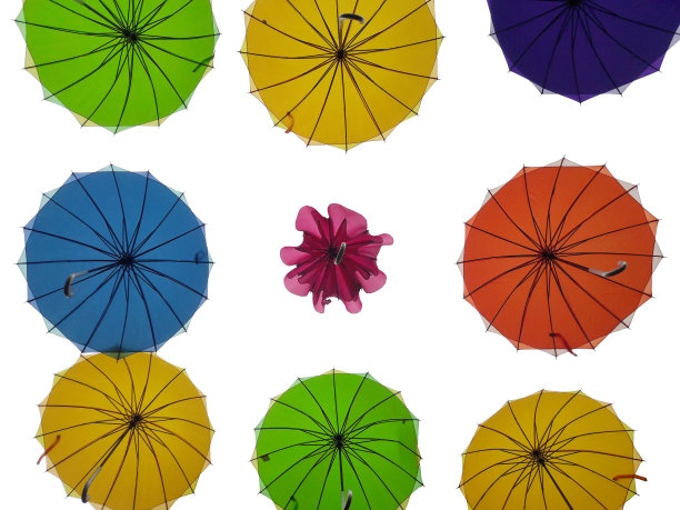 彩色的雨伞。图片下载