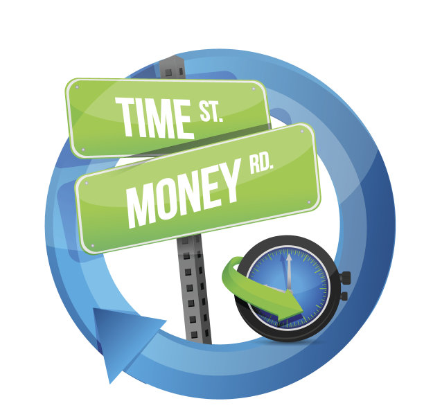 时间工作道路标志插图设计上的白色图片下载