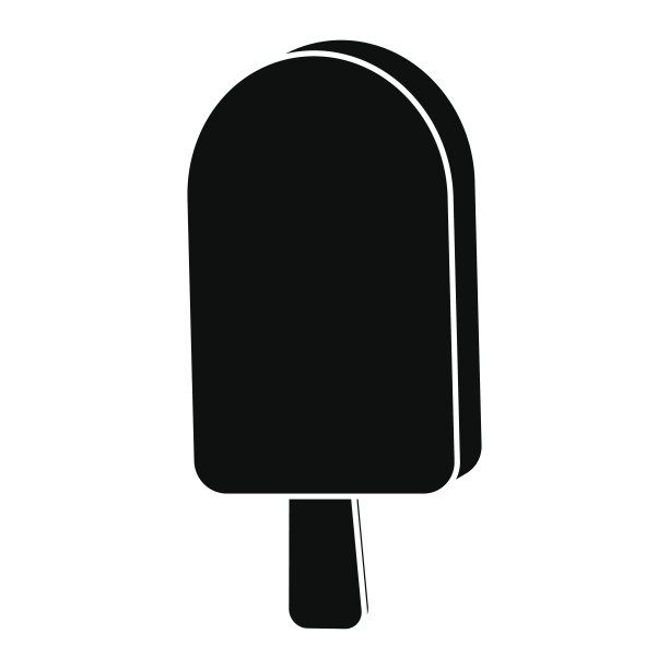 冰淇淋上的棒状轮廓矢量符号图标设计。图片下载