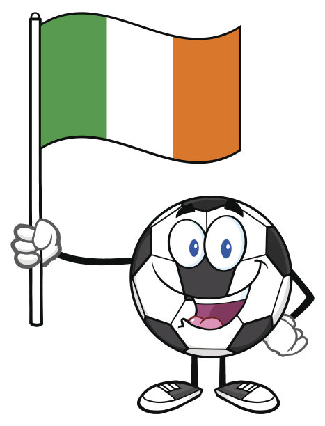 举着爱尔兰国旗的足球图片下载