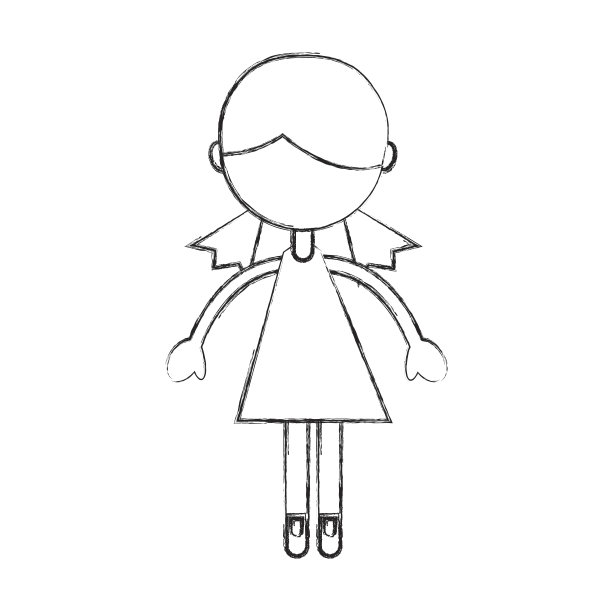 素描画女孩卡通图片下载