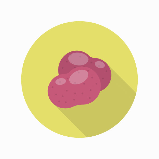 土豆图标，矢量平长阴影设计。EPS10图片下载