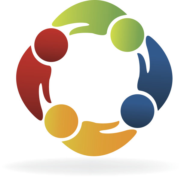 团队的手形状的人图标矢量id卡图片下载