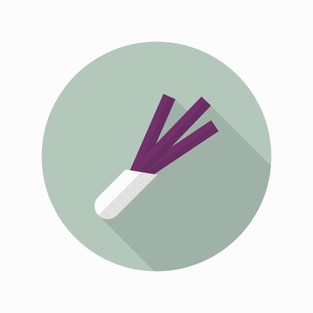 大葱图标，矢量平长影设计。EPS10图片下载