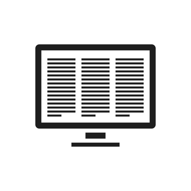 电脑显示器图标上的白色背景。-单系列图片下载