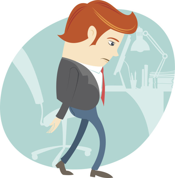 悲伤的办公室男在他工作的地方图片下载