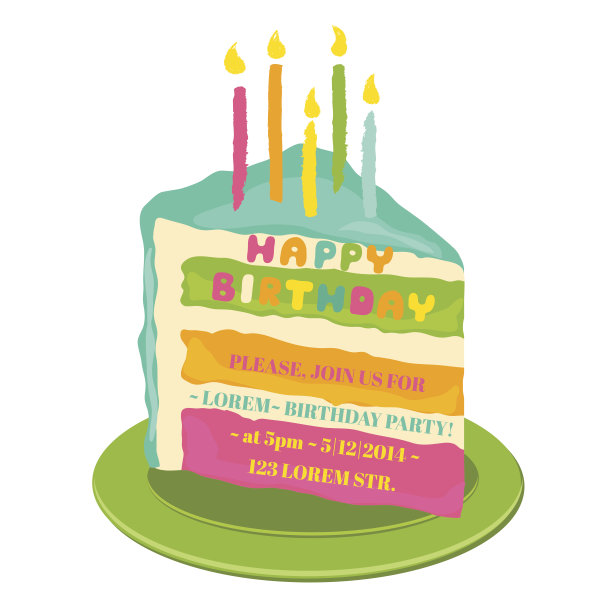 生日快乐和派对邀请卡图片下载