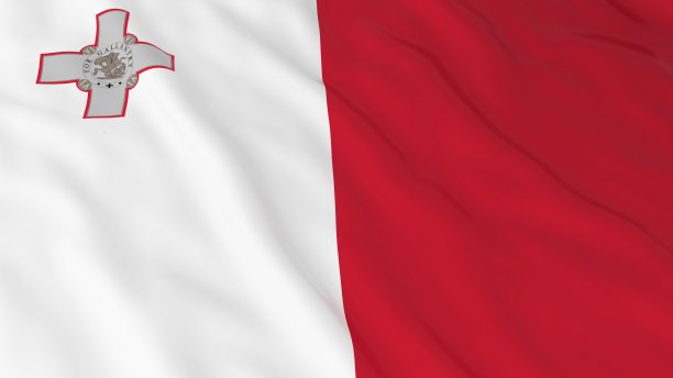 马耳他旗帜高清背景-旗帜马耳他3D插图图片下载