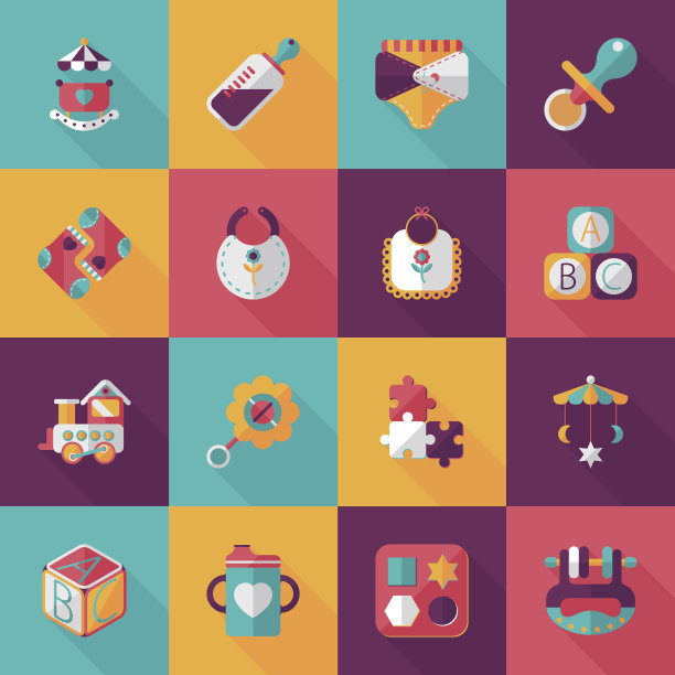 婴儿的图标集,eps10图片下载