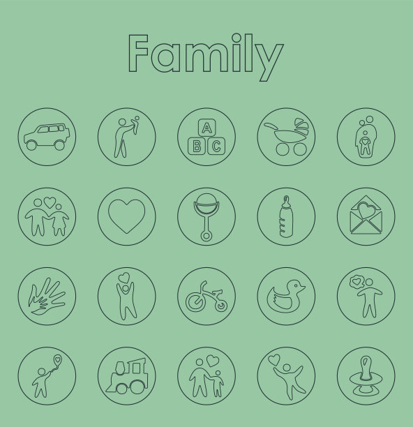 家庭简易图标集图片下载