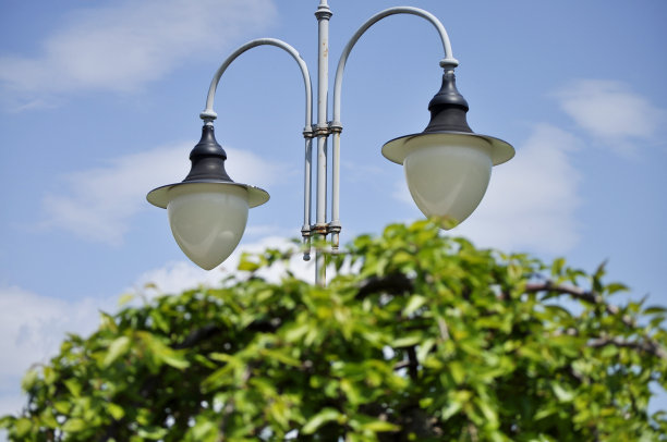 花园里的一根灯柱图片下载