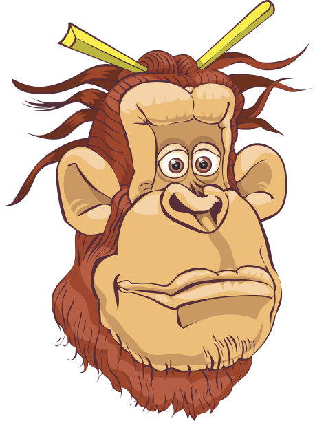 白色背景上的猩猩插图图片下载