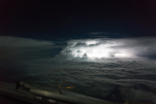 哥伦比亚上空有雷暴和闪电图片下载
