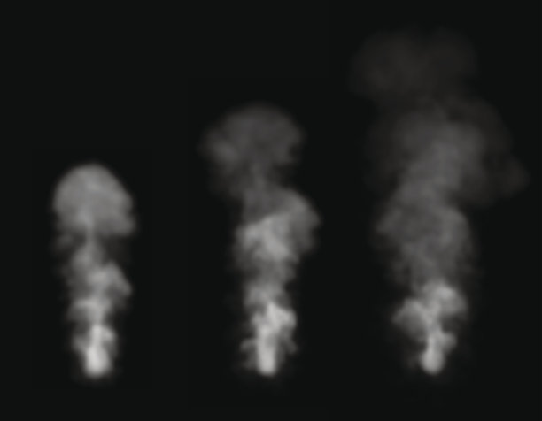 现实的烟。孤立在黑色背景上。图片下载