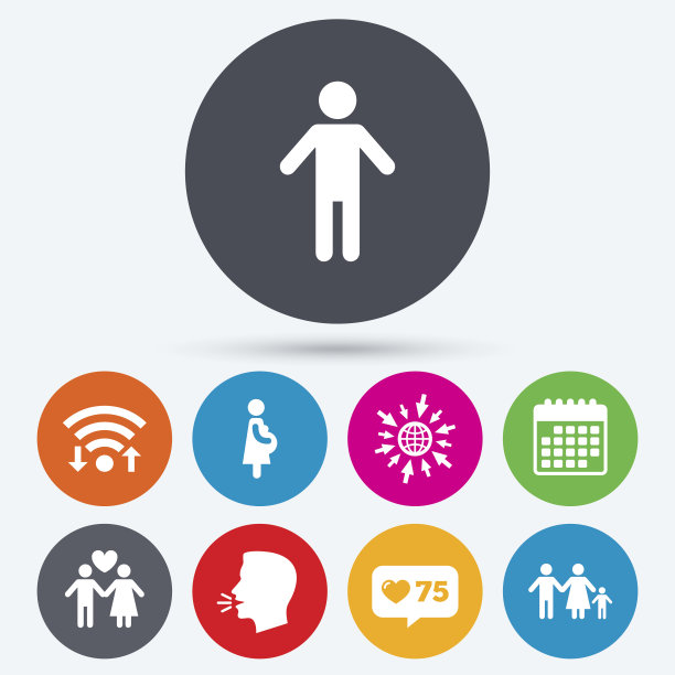 家庭生命周期图标。夫妻相爱和怀孕图片下载