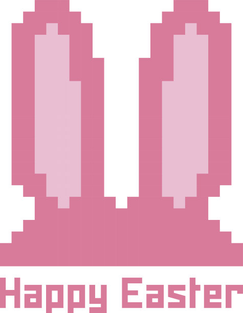 像素艺术兔耳朵图片下载