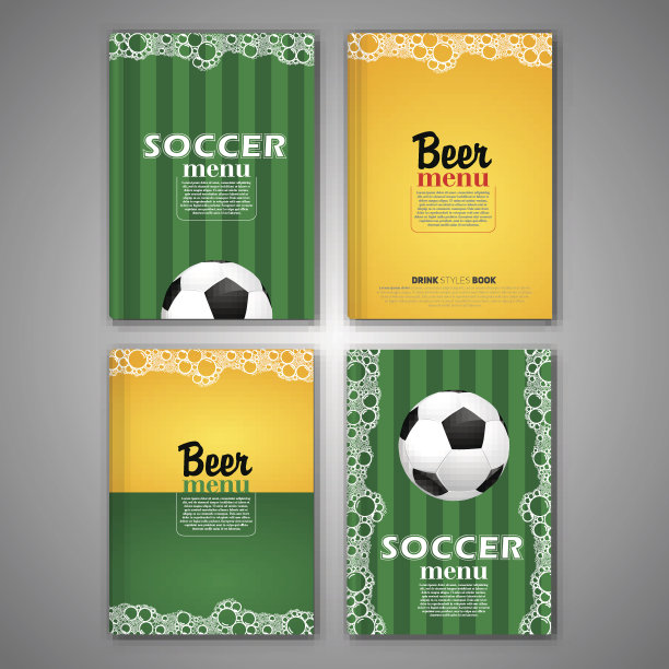 啤酒套封面传单，菜单卡片设计，书的风格图片下载
