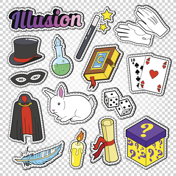 魔术师魔术棒涂鸦图片下载