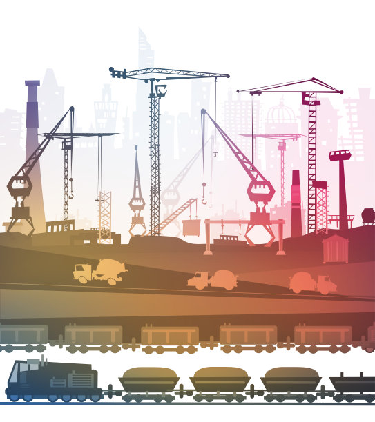 起重机的工业现场视图。重工业的背景图片下载