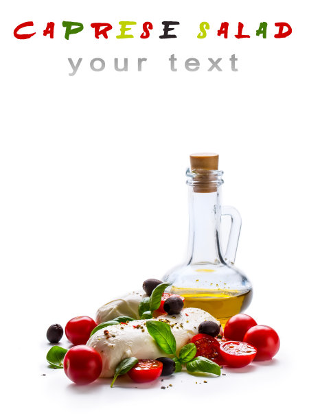意大利番茄沙拉。意大利色拉。地中海沙拉。意大利地中海式饮食。菜。图片下载