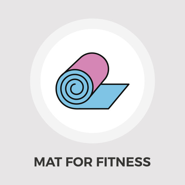 垫子的健身平面图标图片下载