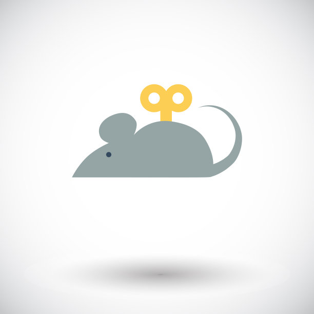 鼠标玩具矢量平面图标图片下载